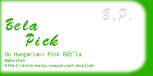 bela pick business card